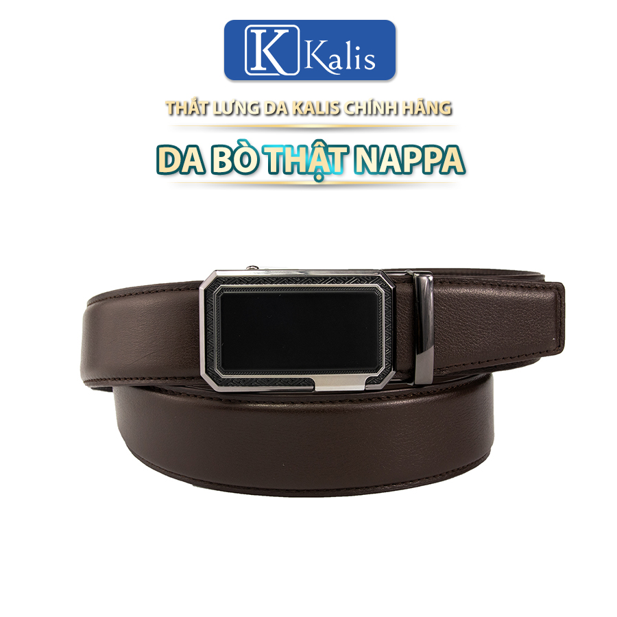 Thắt lưng nam cao cấp chính hãng KALIS da bò nappa thật 100% khóa tự động Full hộp dây nịt nịch thắt lưng da bò thật nam cao cấp hàng hiệu.