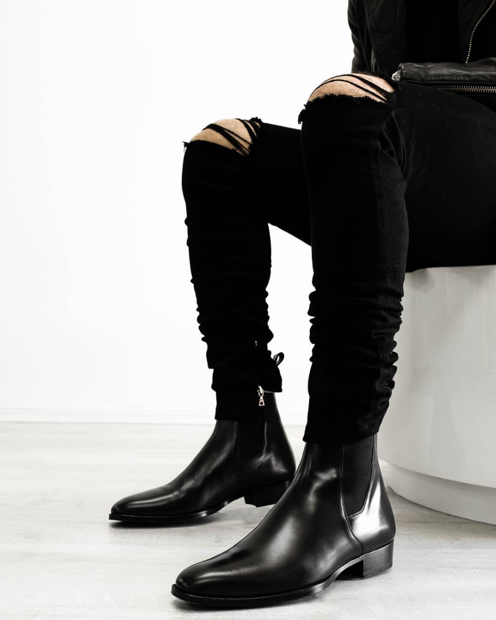 THANH LÝ GIÀY CHEALSEA BOOT DA BÒ CAO CẤP KHÓA HÔNG MŨI TRÒN CS -03