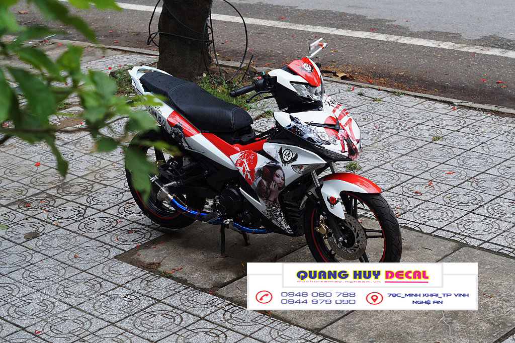 Tem trùm ex 150 samurai đỏ trắng, tem exciter 150, team trùm exciter 150, tem xe exciter 150, team trùm ex 150, team xe exciter 150 samurai đỏ trắng