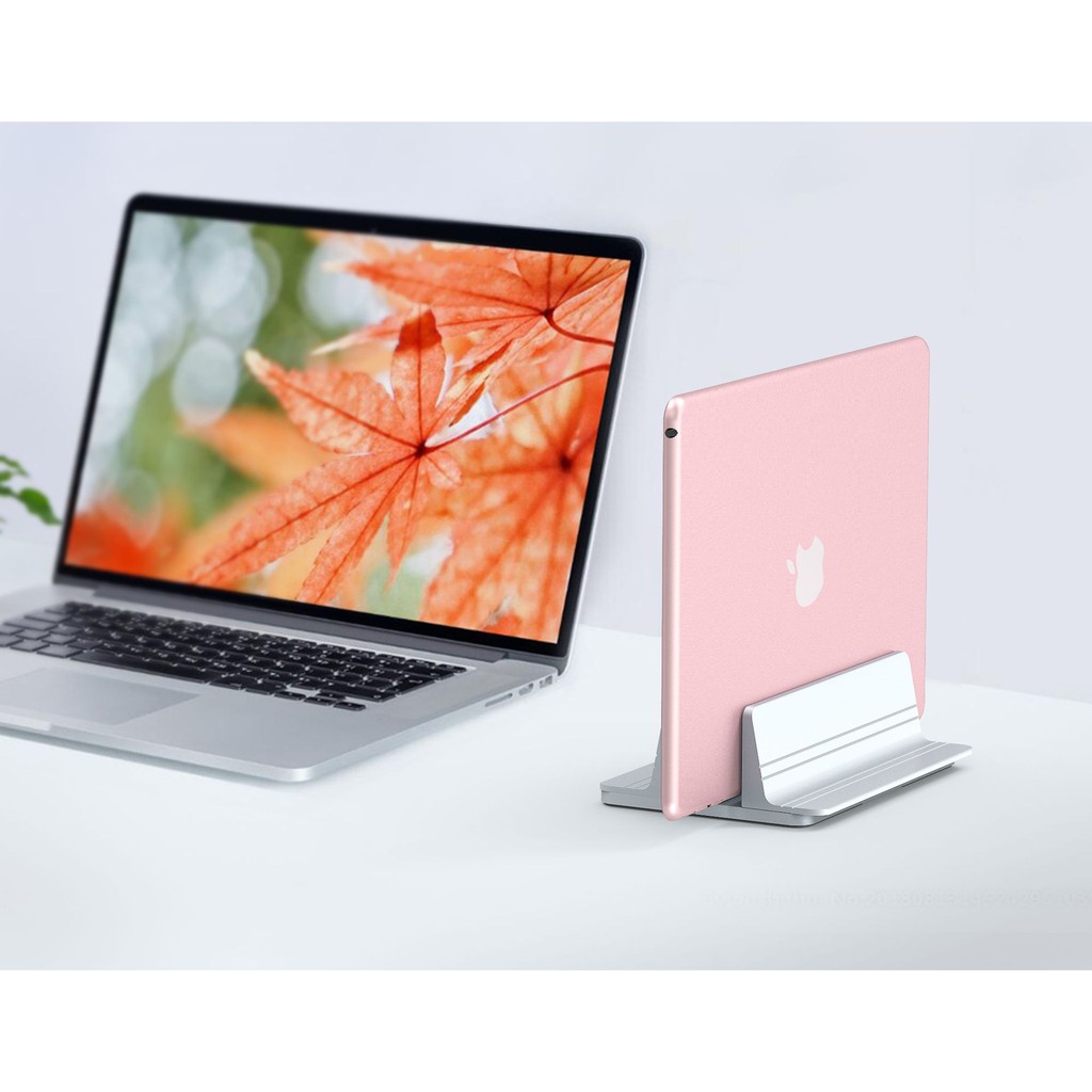 Đế kẹp kiêm giá đỡ Laptop Macbook nhôm nguyên khối dạng đứng, chắc chắn, cao cấp.