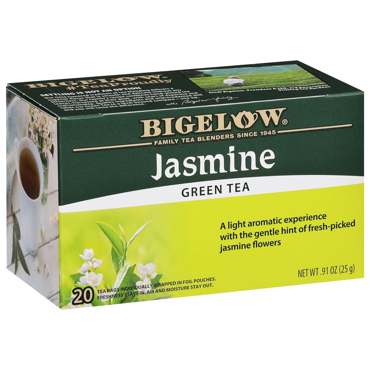 Trà Bigelow Jasmine Green Tea – Trà xanh hoa nhài hộp 20 gói