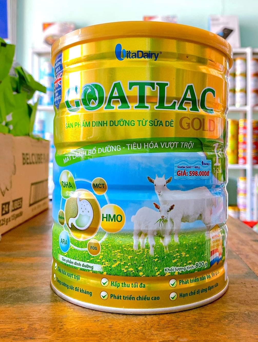 Sữa dê Goatlac Gold 1+ 800gr Date mới