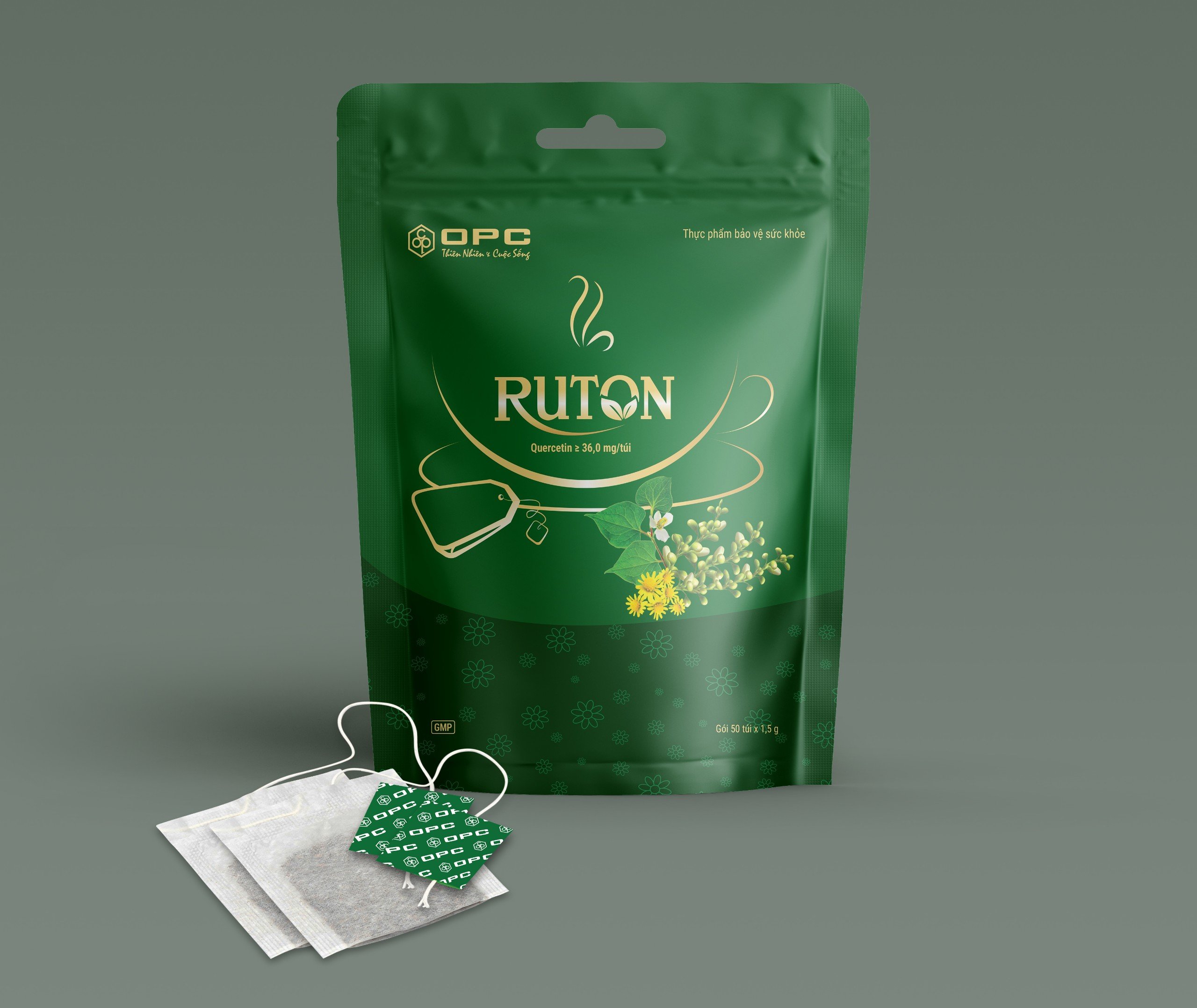 Trà túi lọc ruton opc - giúp thông tiểu, nhuận tràng, táo bón, giảm mụn nhọt - hàng chính hãng opc