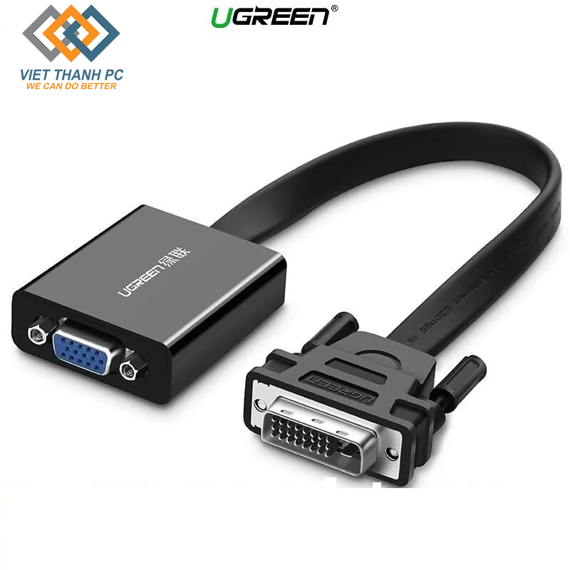 Cáp chuyển đổi dvi d 24+1 sang vga cáp dẹt ugreen 40259 30cm màu đen - bảo hành 18 tháng