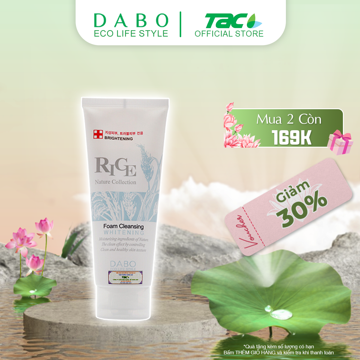 Sữa rửa mặt gạo Dabo Rice Foam Cleansing 150ml THIÊN ANH COSMETIC