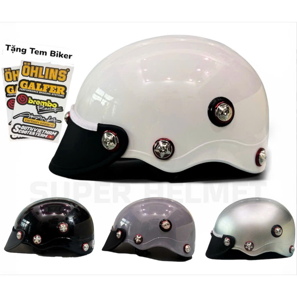[Give Biker Sticker] Genuine Titan Helmet - Half-Head Helmet - Multi-Color Painted - Nano Coating - Mounts with 9 Salaya Screws + Viral Gr5 Titanium Screws Giá 240,000 Đồng*Miễn phí vận chuyển