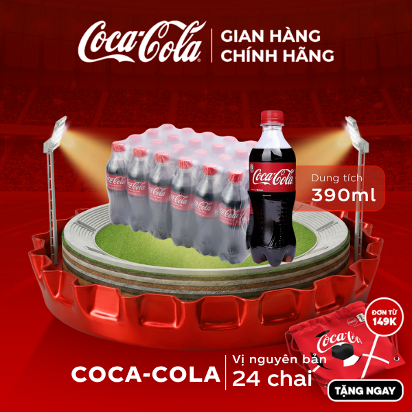 [SIÊU SALE ] Lốc 24 Chai Nước Ngọt Giải Khát Có Ga Coca-Cola 390ml/Chai Sale 15.07 Coca-Cola Chính Hãng_LD