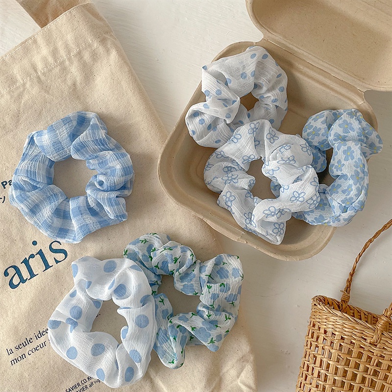 Cột tóc Vải Scrunchies ngẫu nhiên