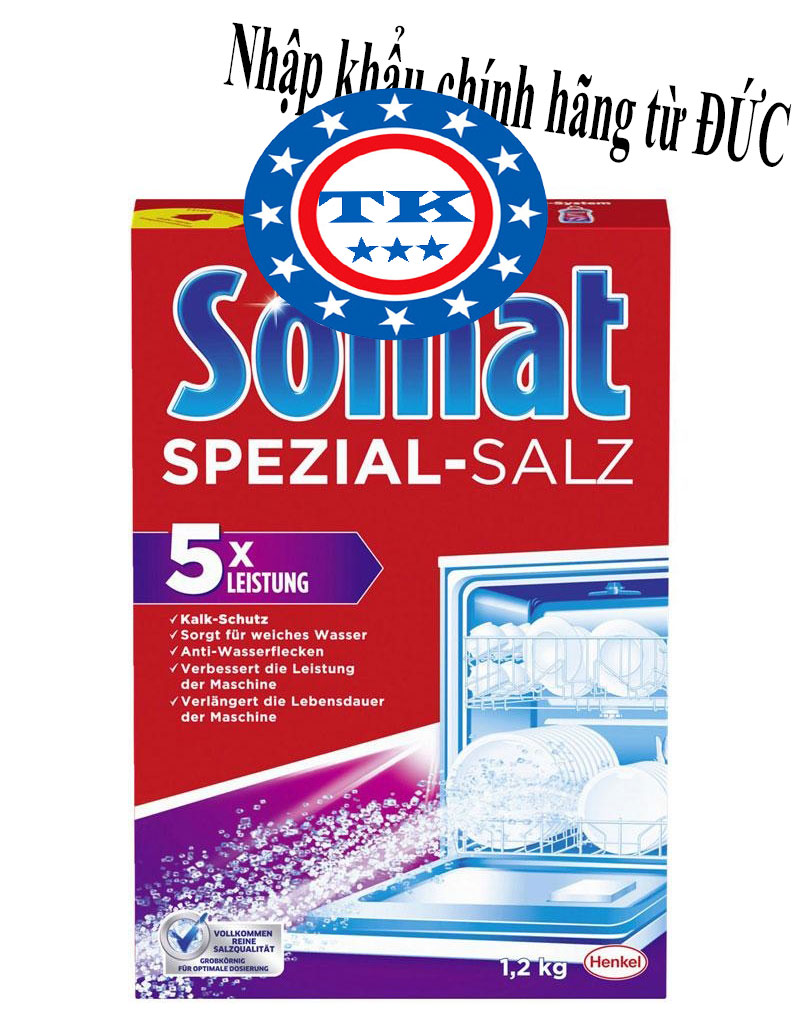 Muối Rửa Ly - Bát cao cấp chuyên dùng cho máy Somat Special Salt 1,2 Kg