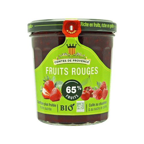 Mứt dâu tây, anh đào, mâm xôi hữu cơ Comtes de Provence 350g