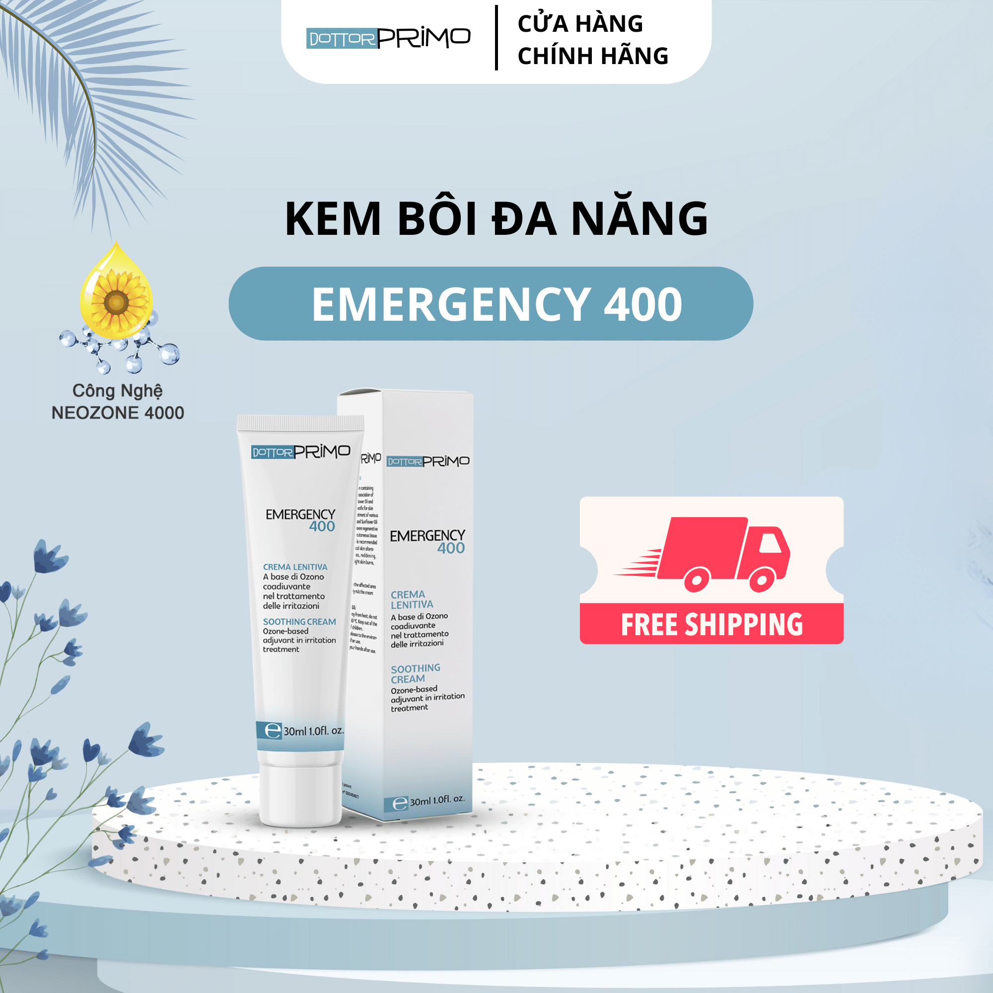 Kem bôi côn trùng cắn muỗi đốt và mụn DottorPrimo Emergency 400 30ml làm dịu da giảm ngứa