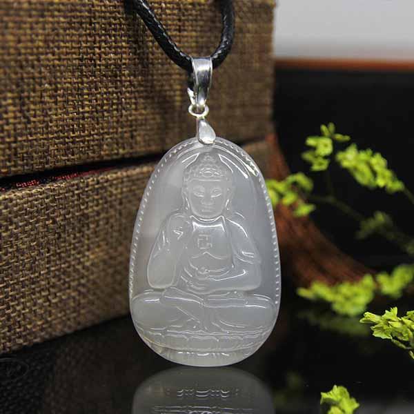 Mặt Phật Adida đá Mã não trắng - An Tín