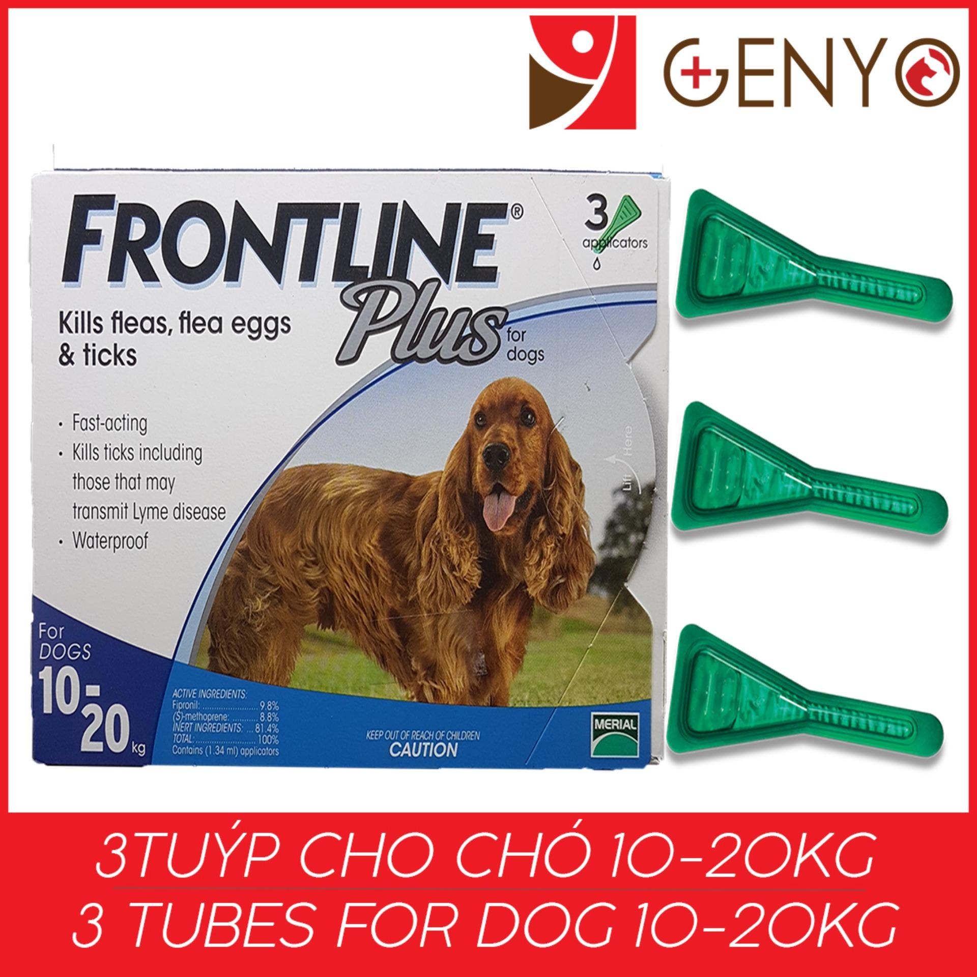 Nhỏ gáy trị ve ghẻ, bọ chét cho chó 10-20kg - Hộp 3 ống Merial Frontline Plus (boxes 3 tube)