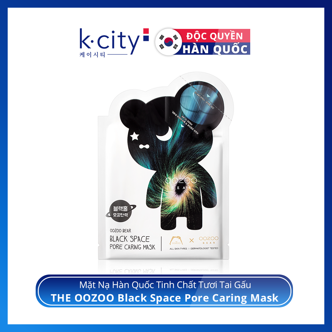 Mặt Nạ Tai Gấu Se Khít Lỗ Chân Lông THE OOZOO Black Space Pore Caring Mask