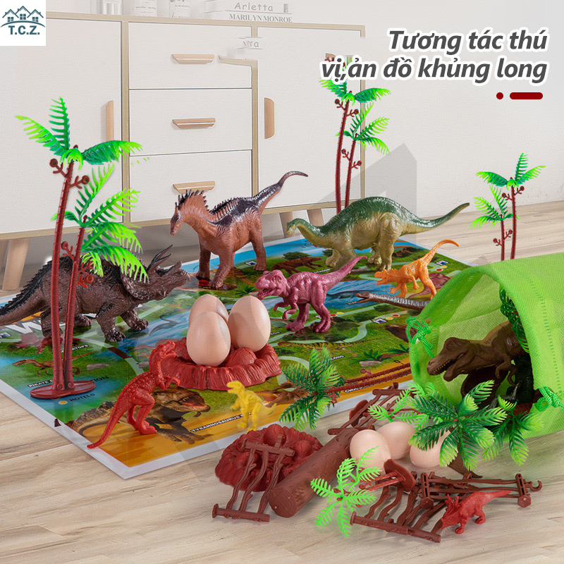TCZ Đồ chơi thế giới khủng long túi 53 chi tiết, mô hình đồ chơi công viên khủng long, thế giới khủng long bạo chúa, công viên khủng long, khủng long cao su bền bỉ không phai màu, đồ chơi khủng long nhựa dẻo, đồ chơi khám phá, đồ chơi bé trai yêu thích.