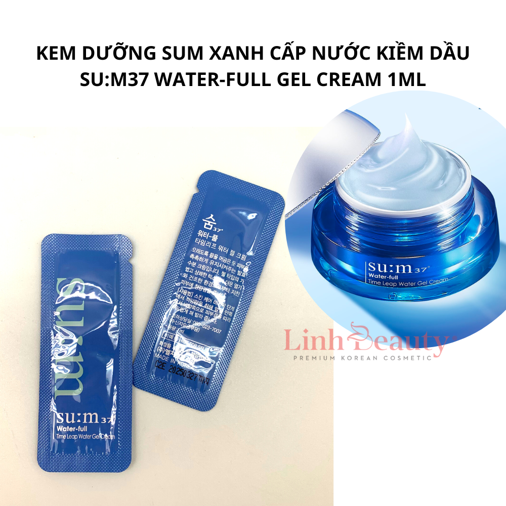 [Sum37] Combo 5/10/30 Gói Kem Dưỡng Sum Xanh Cấp Nước Kiềm Dầu su:m37 Water-Full Gel Cream 1ml