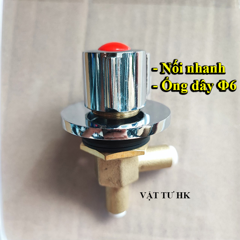 Van khóa xoay VÒI NÓNG, củ khóa vòi cây máy lọc nước nóng lạnh, nối nhanh dây phi 6 hàng Mới