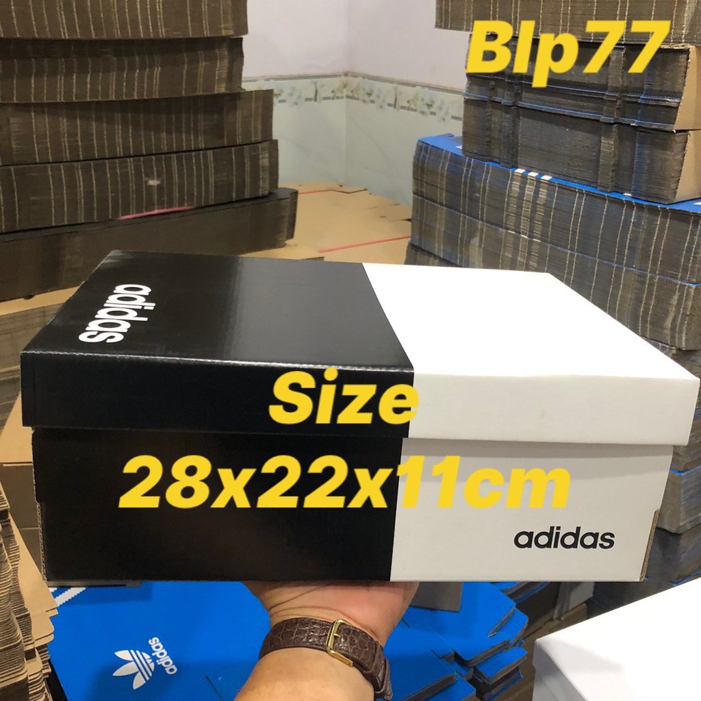 10 hộp đựng giày adidas size 28x22x11cm màu trắng đen