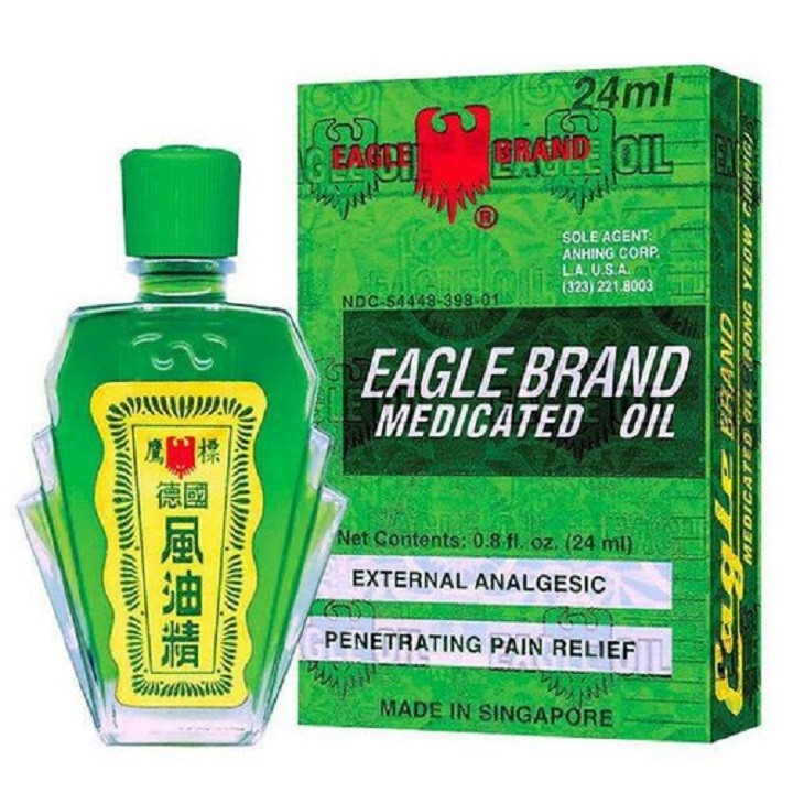 Dầu gió xanh 2 nắp sư tử singapore nhập khẩu 24ml - 1 chai dầu gió xanh