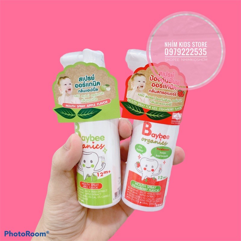 Xịt chống sâu răng hữu cơ BayBee Thái Lan 50ml cho bé từ 1 tuổi