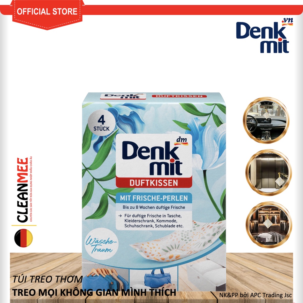 Túi thơm tủ quần áo denkmit đức giúp chống ẩm mốc vật dụng lưu mùi hương dịu nhẹ trên quần áo - clean.me