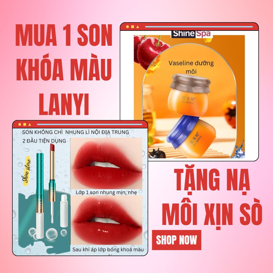 Son lì Lanyi nội địa trung son cây 2 đầu và gel khoá màu, giúp giữ son bền màu trên 6 tiếng, không gây khô môi - Shine Spa