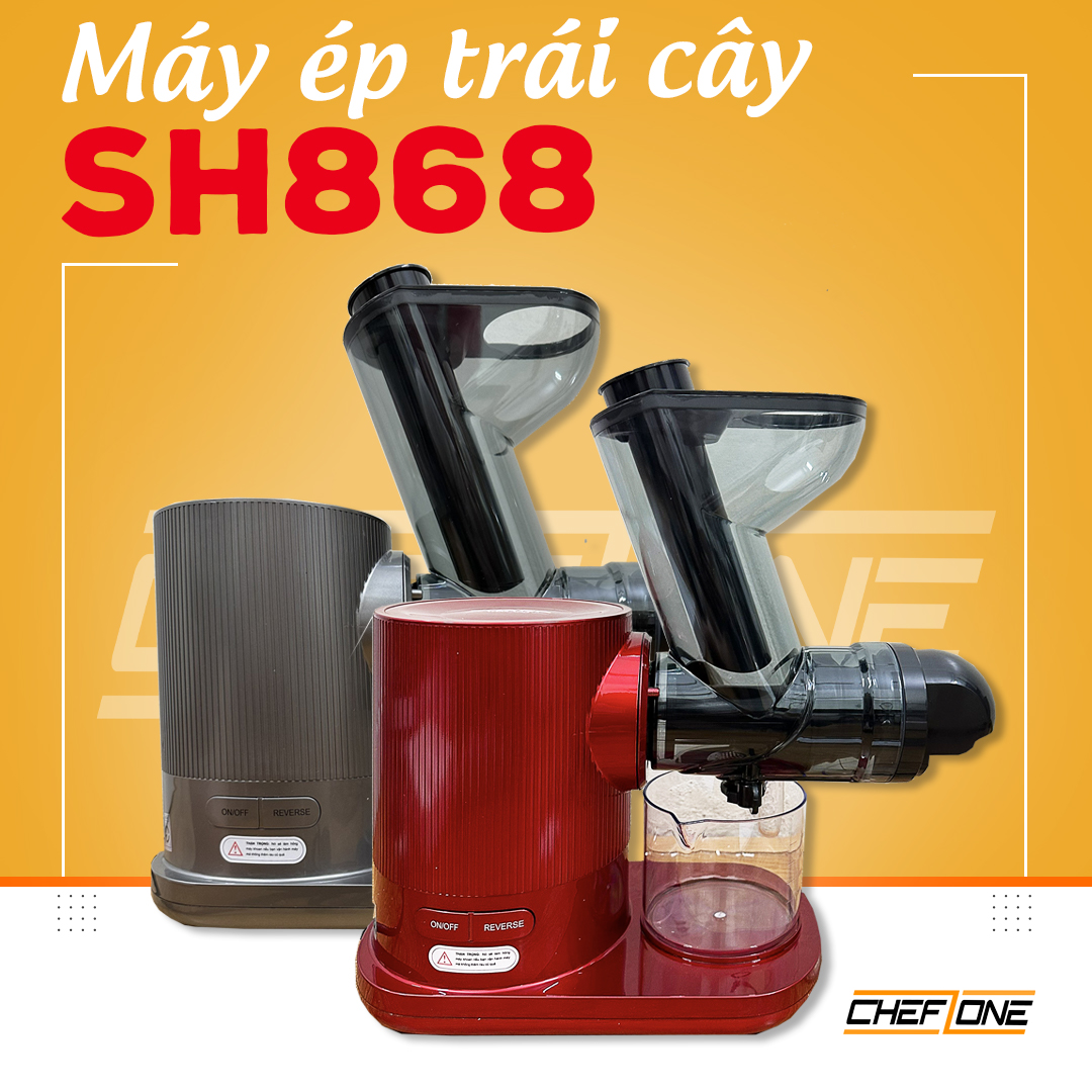Máy ép chậm trục ngang SH868 - Máy ép trái cây miệng rộng - Máy ép hoa quả đa năng chính hãng - Máy ép trục ngang 7 cấp độ.