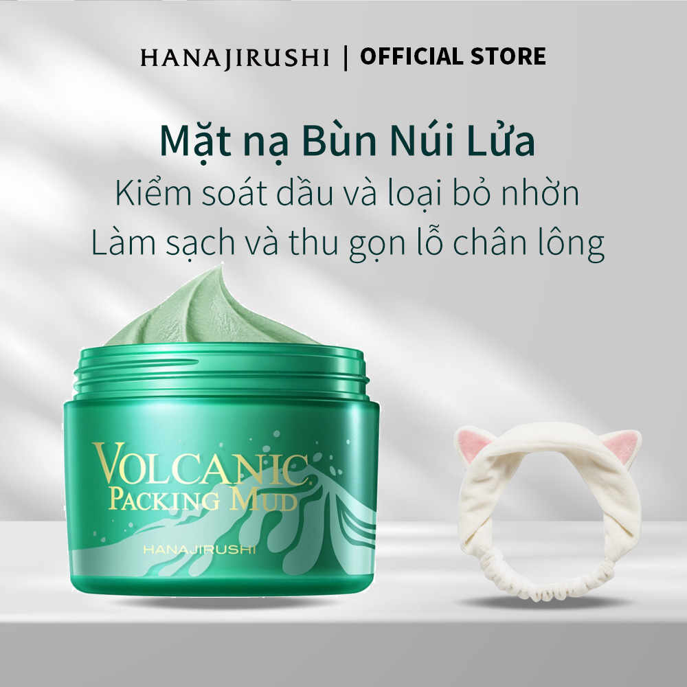 Mặt nạ đất sét HANAJIRUSHI với thành phần tro núi lửa Ma-rốc Làm sạch sâu 195g