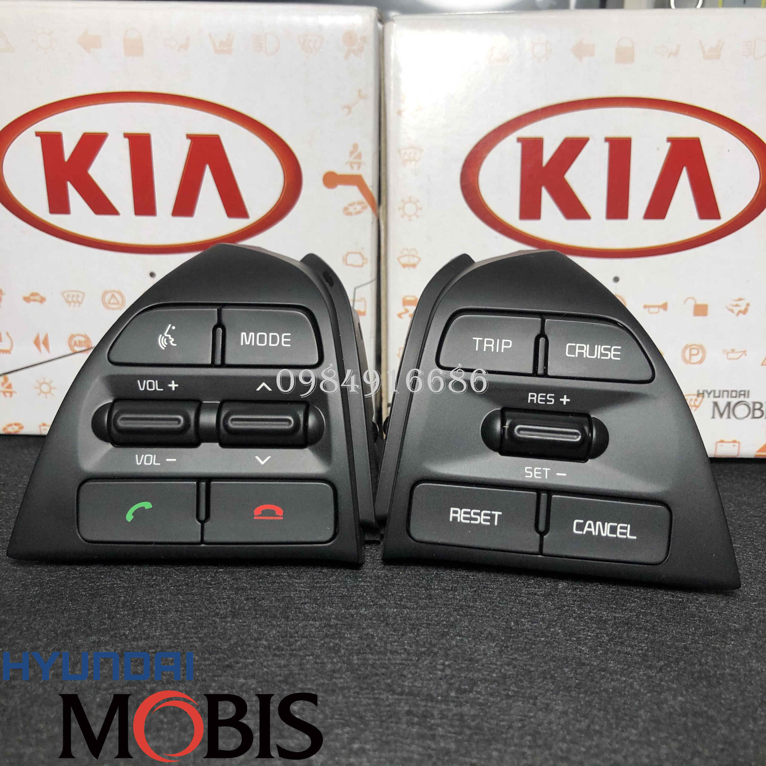 Bộ phím cruise control kia morning 2015-2019. gồm 2 phím điều khiển 1 cáp còi và dây điện nối.