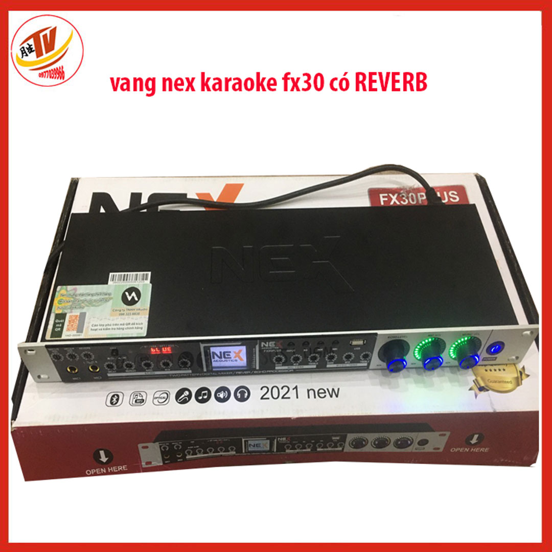 Vang cơ  karaoke chuyên nghiệp NEX FX30 Plus Vang cơ Karaoke vang cơ Nex FX30plus có remote điều khiển- New 2022- Tặng cặp dây tín hiệu Canon ra canon hoặc canon ra av