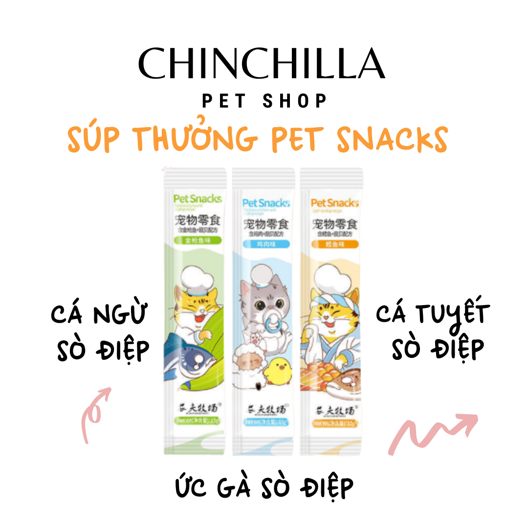 Combo 10 súp thưởng Pet Snacks cho mèo 15g