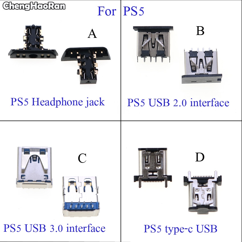 ChengHaoRan 1PCS FOR PS5 Headset Jack Port Socket Connector Repair Parts