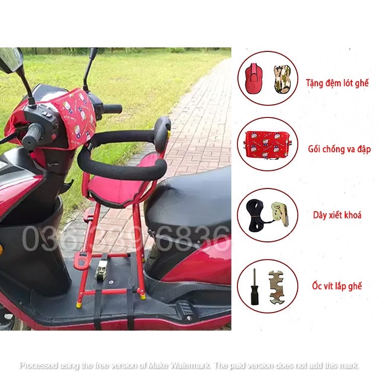 Ghế ngồi xe máy cho bé, Ghế xe máy cho bé ngồi trước xe ga, xe điện chở bé đi an toàn phù hợp Vision, SH, Lead, Vespa DT - 2