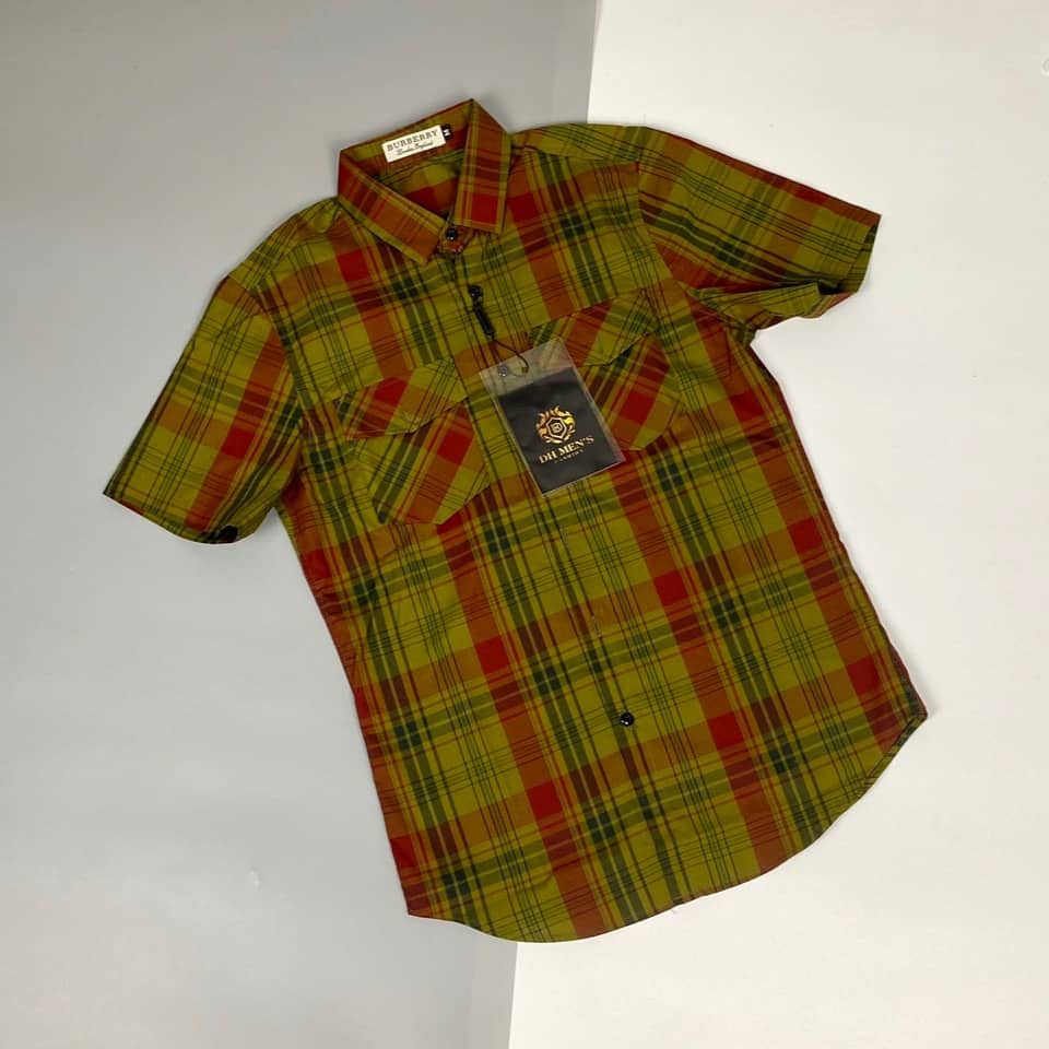 Áo sơ mi nam ngắn tay kẻ nhiều màu caro , chất liệu cotton thoáng