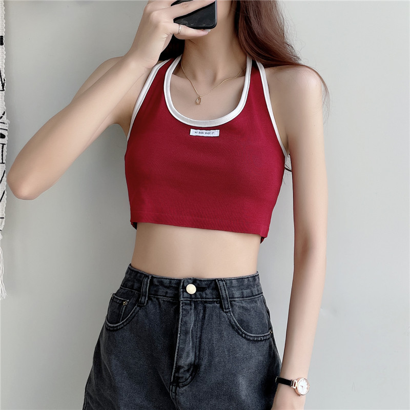Áo thun croptop cổ yếm hở lưng ôm body gợi cảm