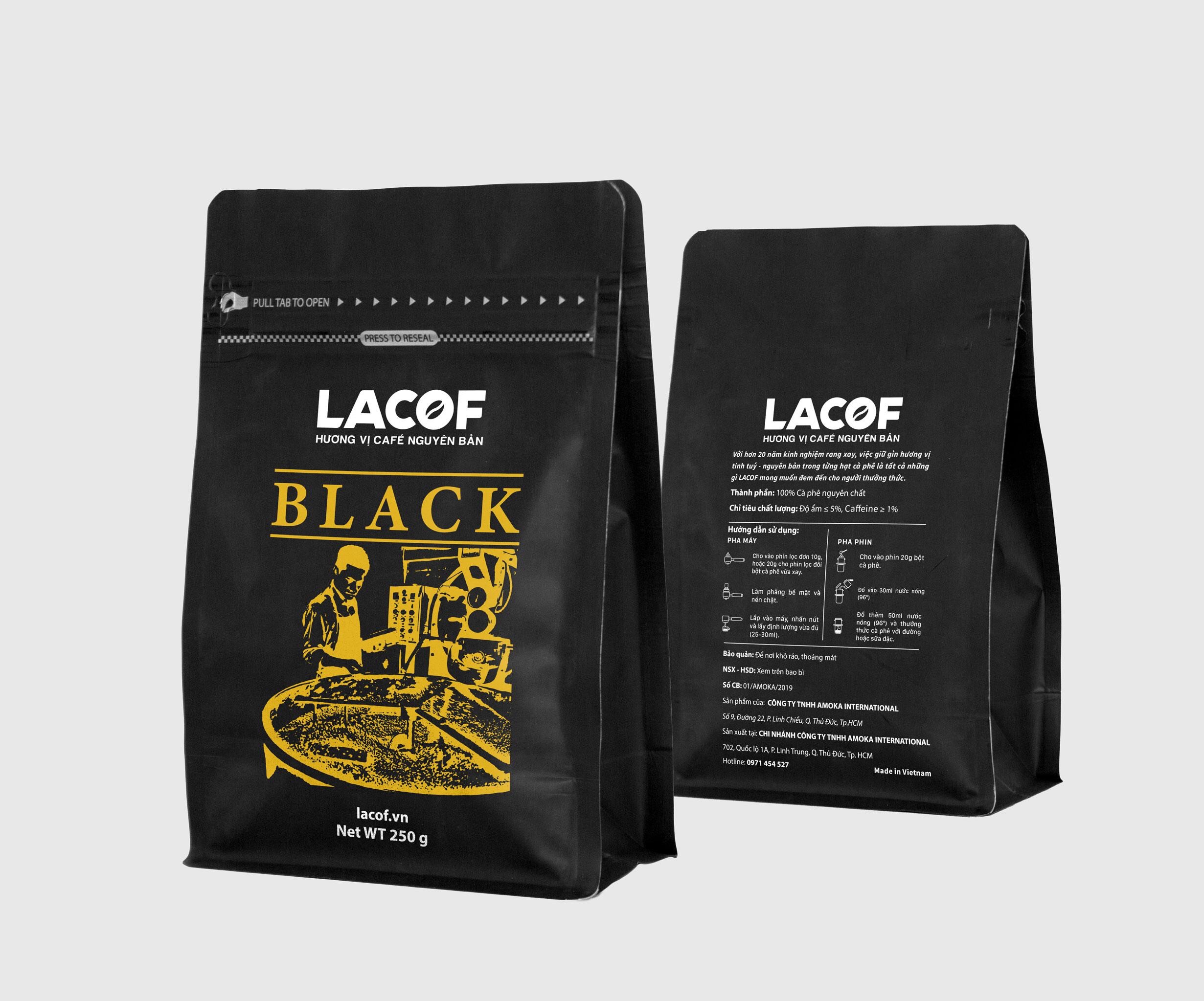 LACOF COFFEE BLACK - Gu đậm đắng đậm đà