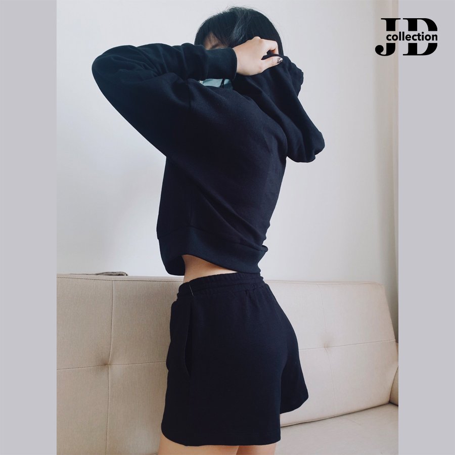 Set đồ thể thao áo hoodie quần short cho nữ
