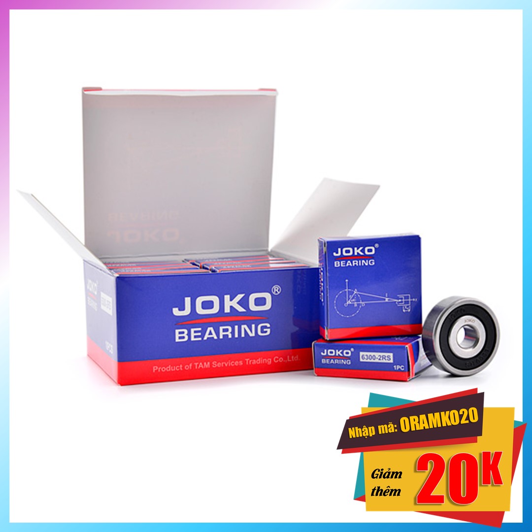 Hộp 10 cái Bạc đạn 6300 2RS (JOKO)  Chất lượng, bền, đẹp