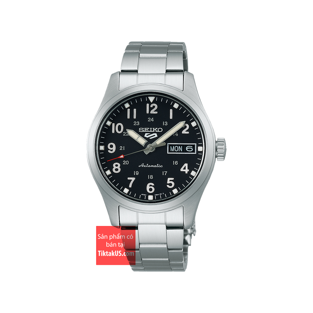 Đồng hồ nam Seiko 5 Sport SRPJ81K1 Field Watch  Đồng hồ lính Automatic size 36mm vỏ thép chống nước 100m kính harlex cót tay trữ cót 40 tiếng đen 
