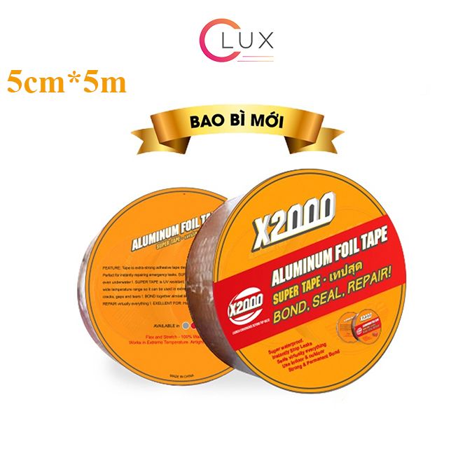 [BĂNG KEO x2000 CUỘN 5CM] Băng keo chống thấm X2000 chống thấm nước chống cháy cách nhiệt siêu bền siêu dính trên mọi bề mặt, Keo dán, Băng keo, Keo dan