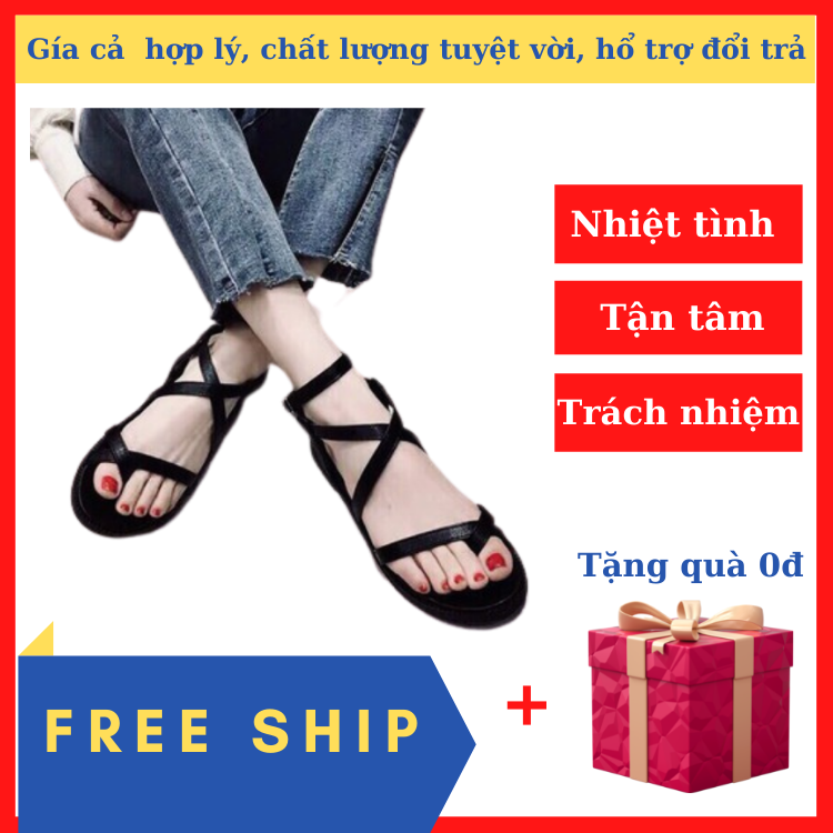 Giày sandal chiến binh nữ đi học năng động chất da mềm êm chân