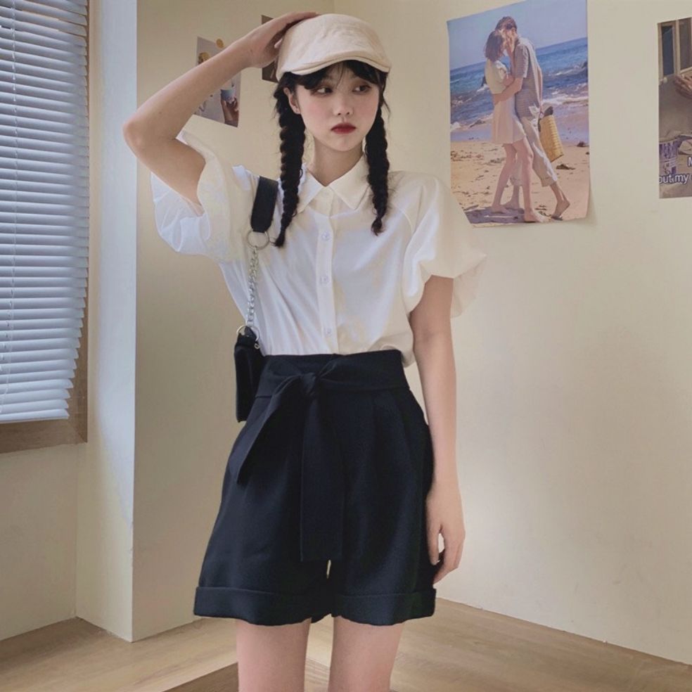 ÁO SƠ MI VOAN TAY NGẮN PHỒNG FROM 50KG TRỞ LẠI