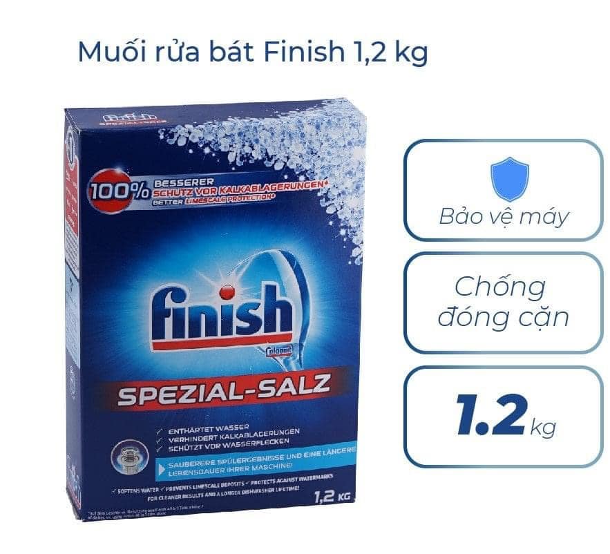 Muối rửa bát Finish 1.2kg nhập khẩu từ Đức + Tặng que thử nước cứng
