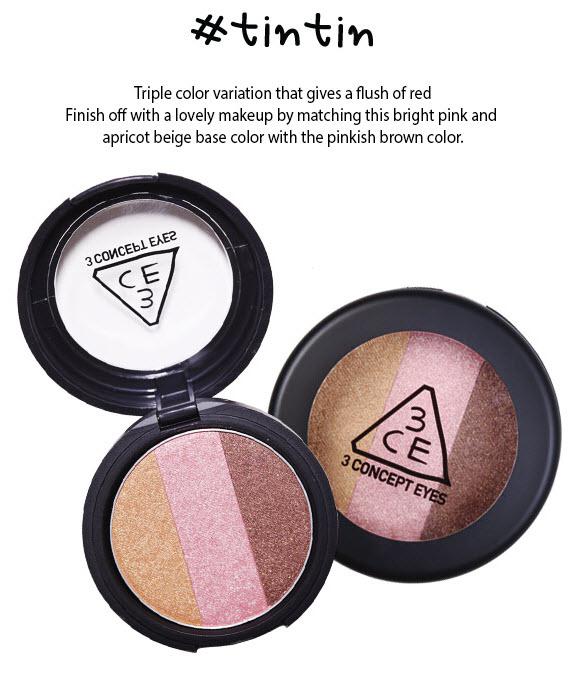Phấn mắt 3 màu 3ce mood recipe triple shadow màu tin tin