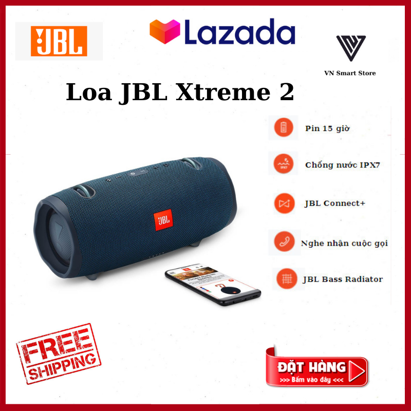 [ Sale Lớn] Loa Bluetooth JBL Xtreme 2- Kích Thước 31x14x14- Loa Công Suất Lớn 40W Siêu Bass- Âm Thanh 3D- Màng Loa Cộng Hưởng- Chống Nước IPX7- 15 Giờ Chơi Nhạc Cho 1 Lần Sạc- Loa Di Động Ngoài Trời, Party Lớn. Bảo Hàng 12 Tháng.
