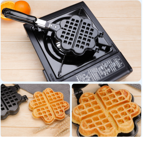 Khuôn Làm Bánh Waffle Bánh Kẹp Hình Hoa Trái Tim Chống Dính