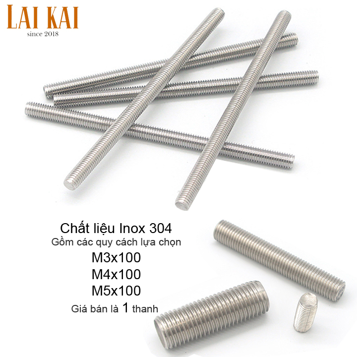 [HCM]Thanh ren inox M3 M4 M5