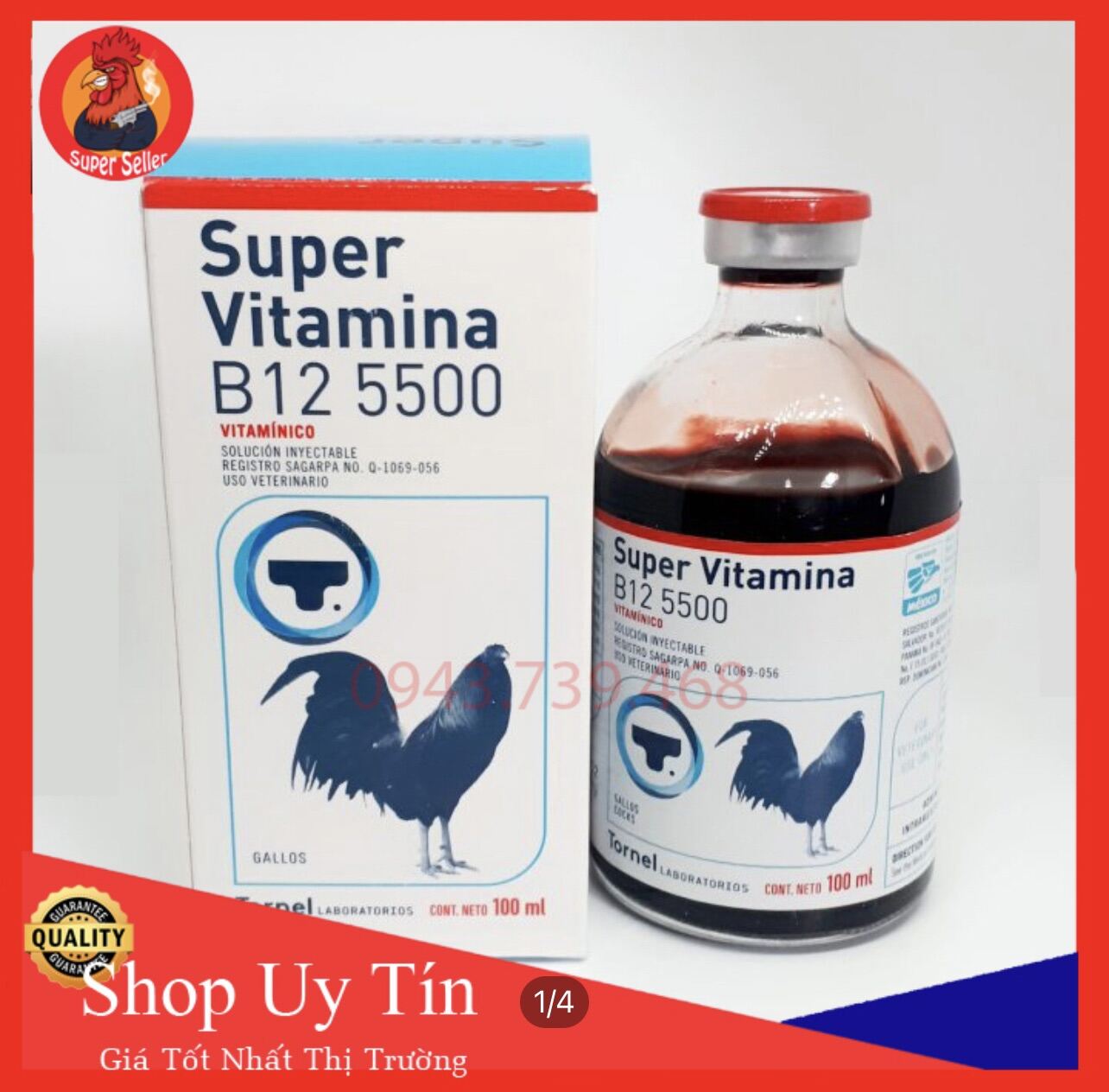 Super Vitamina B12 5500 Chai 100ml Chích Gà Đá Tăng Bo Tăng Cơ Tornel