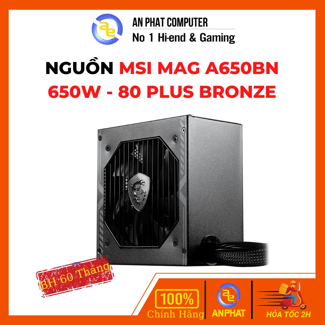 Nguồn máy tính msi mag a550bn 550w - 80 plus bronze - hàng chính hãng
