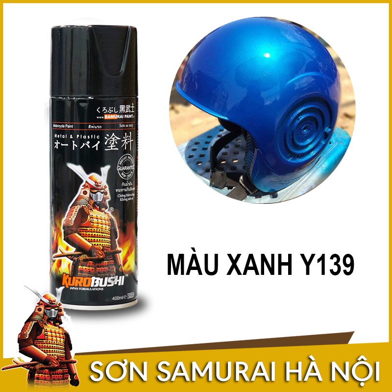 Sơn samurai màu xanh - Combo sơn xịt samurai màu xanh nước biển Y139